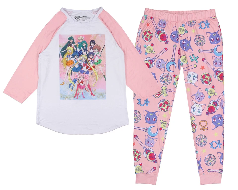 Conjunto de pijama para correr raglán póster de personaje de mujer Sailor Moon Merch Foto 4 de 4