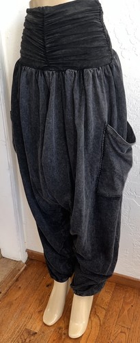 Free People Billie Super Baggy Mineral Wash Harem Joggers Pants Ruched Waist M