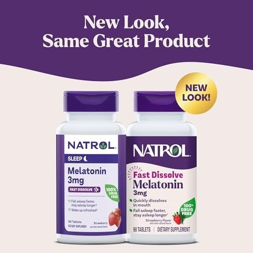 Natrol Fast Dissolve Melatonin 3 mg, Melatonin Supplements for Restful Sleep,... - Picture 2 of 8