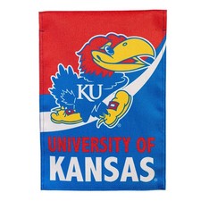 University of Kansas Burlap Flag GDN Size