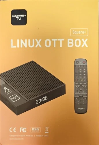SQUARE+  LINUX OS TV Set-Top Box - 4K HDR Streaming smart 2.4/5G Duo Band WiFi