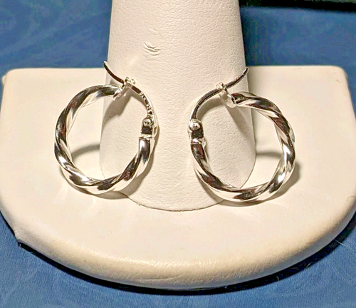Sterling Silber * 15 mm/0,59 Zoll * Twist Creolen - UVP: 35 $ - Bild 7 von 8