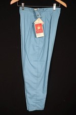 Vintage 1960's Deadstock Unworn Blue Cotton Blend Capris 28" Waist