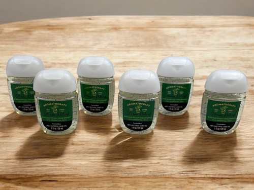 6 Pack Bath and Body Works EUCALYPTUS + SPEARMINT PocketBac Sanitizers 1 oz Each - Picture 1 of 2