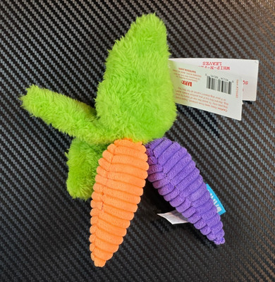 Bark Rainbow-Wow Carrots Squeaker Crinkle Toy for Small Dogs 0 - 20 lb