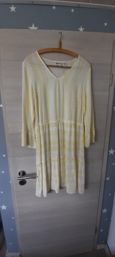 Gelb Sommerkleid Ge. S 36 Neu Damen Knielang Outfit