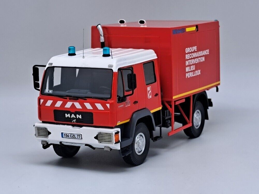 MAN LE220C VGRIMP BEMAEX ALERTE 1/43 camion de pompiers miniature Sdis 77 Seine et Marne rouge