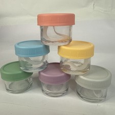 6 Pack Salad Dressing Container To Go 1.7oz Glass Small Condiment with Lids New