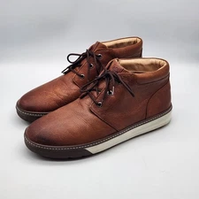 MCGUFFEY LUG MENS Chukka Boot 10 M BROWN LEATHER LACE UP JOHNSTON & MURPHY 