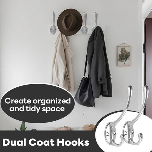 Wall Hooks for Hanging, 10-Pack Heavy Duty Metal Coat Hooks, for Living Room, Ba - Picture 5 of 7