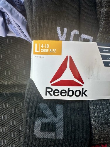 Reebok Pro Series 6 Pack Boy’s Crew Socks Size L (4-10 Shoe Size) - Picture 3 of 6