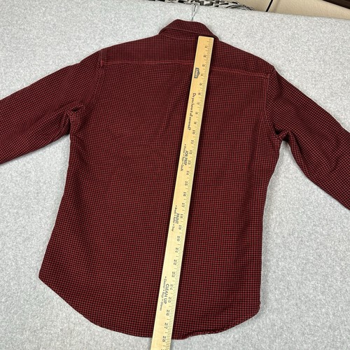 Camisa J Crew New York Para Hombres S Ajustada Roja Cuadros Gamuza Franela Chaqueta Chamarra - Imagen 8 de 10