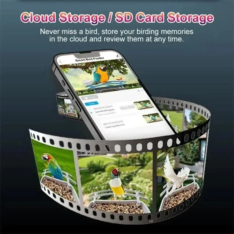 Alimentador inteligente para aves con cámara HD 2k alimentado por energía solar y exterior, captura automática HD Foto 4 de 4