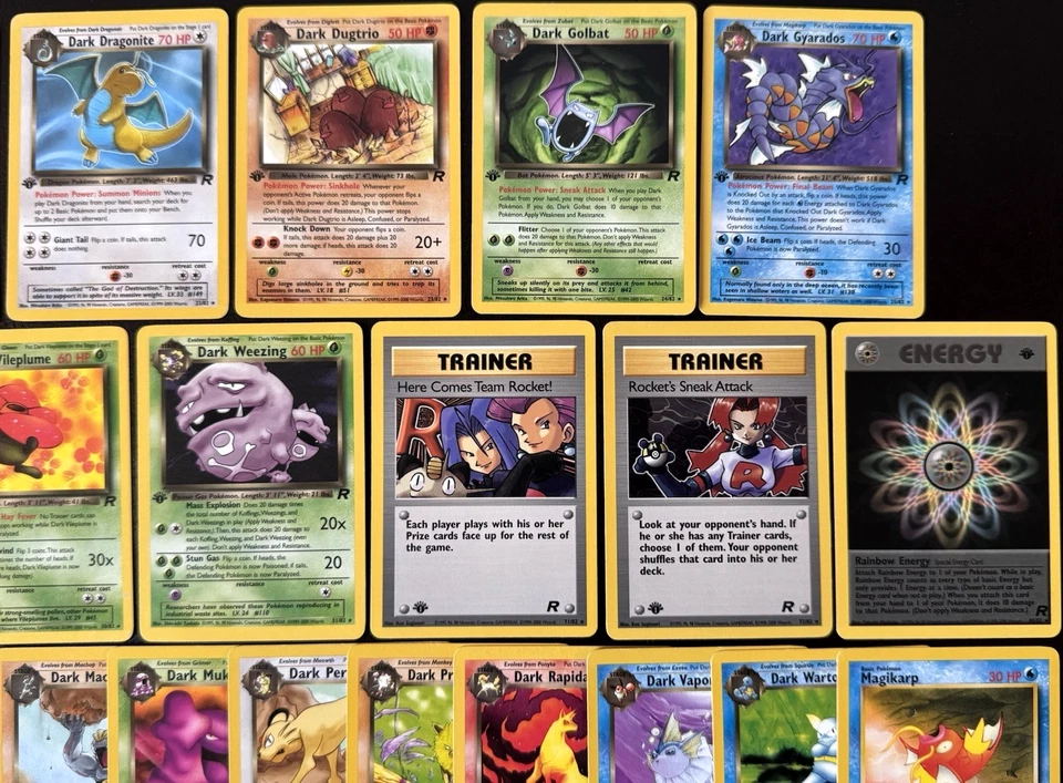 Complete 1st Edition Team Rocket Rare/Uncommon/Common Pokemon 65 Card Set LP/NM - Image 3 of 4