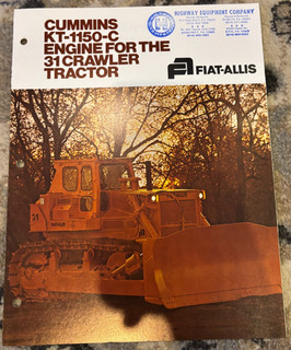Fiat Allis 31 Crawler Tractor Dozer KT 1150 C Cummins Engine Brochure AMIL25