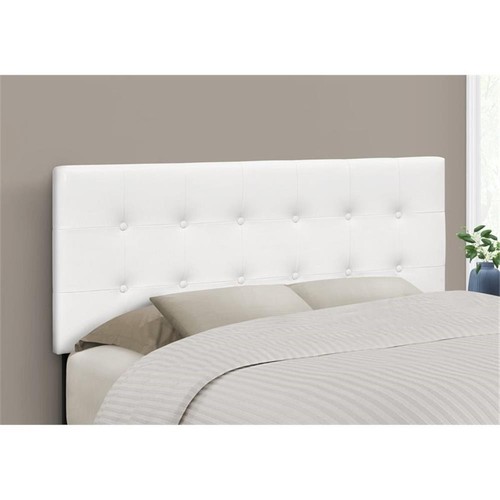 Bed Headboard Only Full Size Bedroom Upholstered Pu Leather Look White - Picture 2 of 4