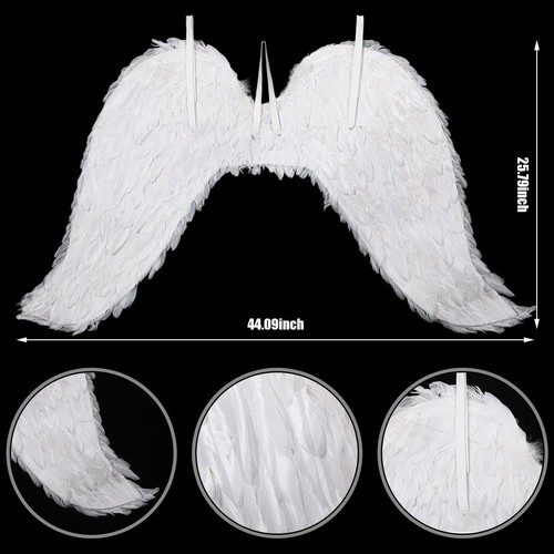 2 Pcs Christmas Angel Shaped Large Wing Ornament Christmas Tree Feather Hangi... - Picture 3 of 6