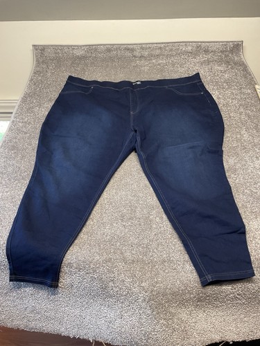 Terra & Sky Ebenholz blau elastische Taille Stretch Denim Jeans Plus Größe 5X 32W-34W