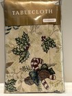Christmas Ornaments 60"  Round Tapestry Tablecloth   NIP