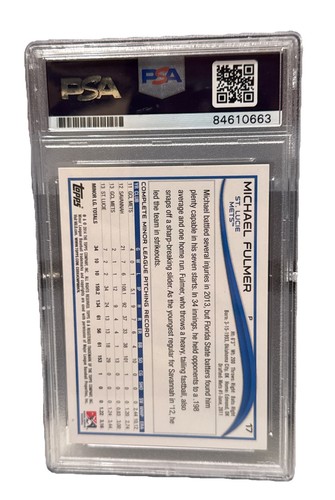 MICHAEL FULMER signed (Seattle Mariners) Topps 2014 minor Card PSA 84610663 - Picture 2 of 2