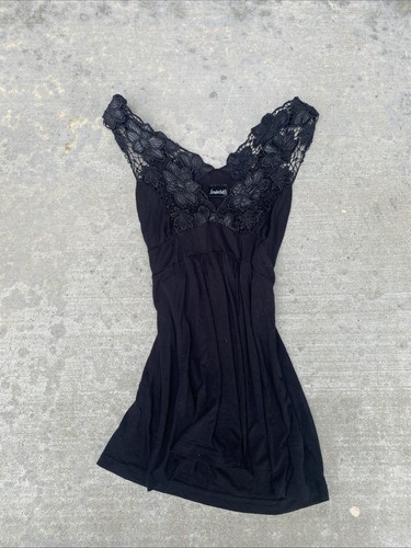 Vintage 00’s Fredericks Of Hollywood Whimsical Goth Tank Top Fits M/L Y2k
