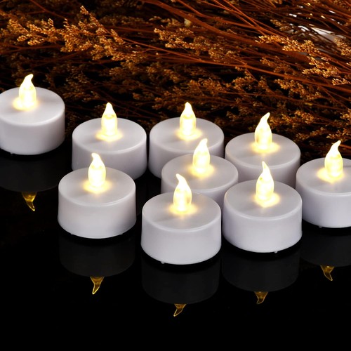 24 Stück LED Teelichter flammenlose Kerzen batteriebetrieben flackernd weiß - Bild 4 von 6