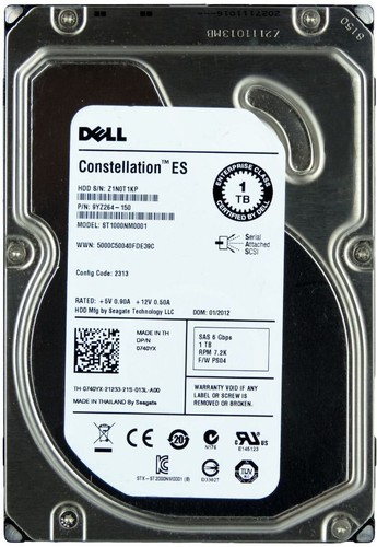 Hard Drive Dell 0740YX 1TB 7200RPM 64MB SAS-2 ST1000NM0001 3.5'' Inch - Picture 1 of 3
