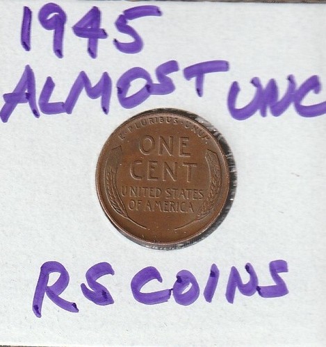 1945 AU LINCOLN CENT ~ QUASI NON CIRCOLATE BELLE MONETE RS #5517 SPEDIZIONE GRATUITA - Foto 2 di 2