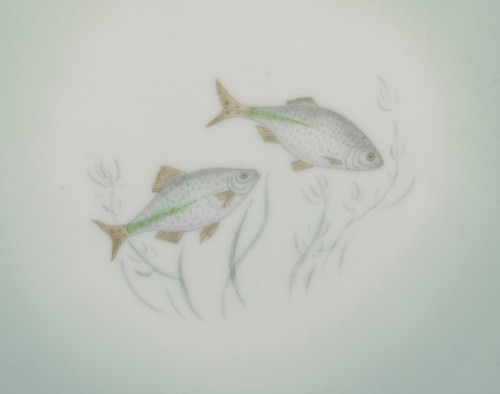 Th. Karlinder für Bing & Grondahl. Sechs Speiseteller mit Fischmotiv - Bild 3 von 9