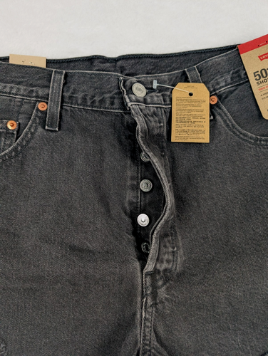 Levi's 501 Womens Shorts 34 Black Denim Cut Off High Rise Distressed Pockets NWT - Picture 8 of 15