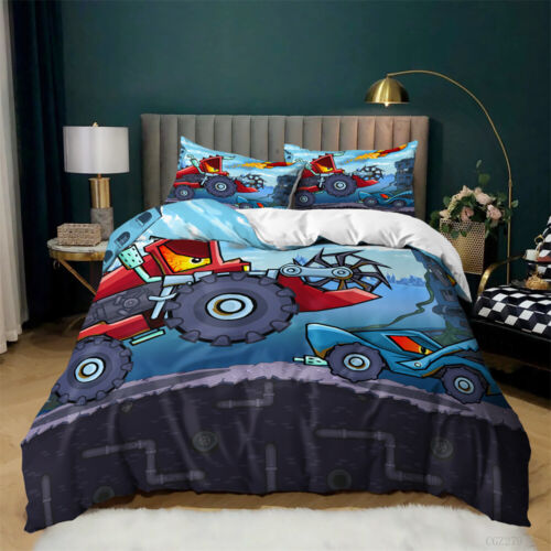 Truck Digger Duvet Cover Set Boy Quilt Cover Pillowcase Single Double Queen King - Picture 15 of 40