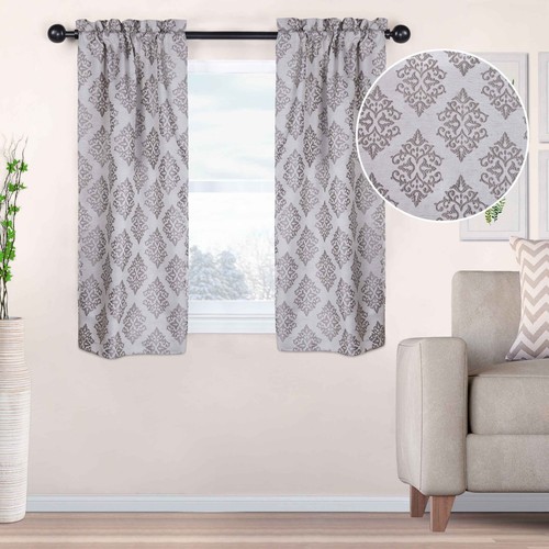 Venetian Damask Embroidered Traditional Damask Jacquard Curtain Panel Set - Picture 32 of 40