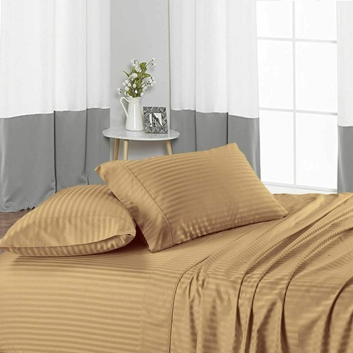 Luxurious 4 PCs Waterbed Sheet Set 1000 TC Egyptian Cotton US Sizes Multi Colors - Picture 117 of 228