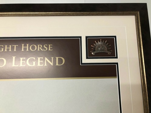 THE AUSTRALIAN LIGHT HORSE- THEY RODE INTO LEGEND ANZAC PRINT WITH WAR MEDALS - Picture 5 of 9