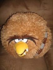 Angry Birds Star Wars Chewbacca 2012 Large 13" Brown Fuzzy Stuffed Plush Pillow
