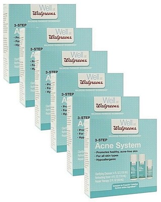6 Walgreens 3 Step Acne System Kit Cleanser Toner Proactive