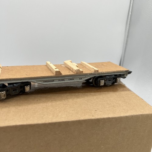 Vintage American Flyer lines O 605 grey flat car - Picture 3 of 7