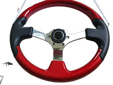 VOLANTE  SPORTIVO  DIAMETRO  35  rosso luc  Per Auto D Epoca 