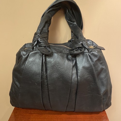 Vintage John Galliano Purse Logo Soft Black Leather Bag Made in Italy - Picture 4 of 11