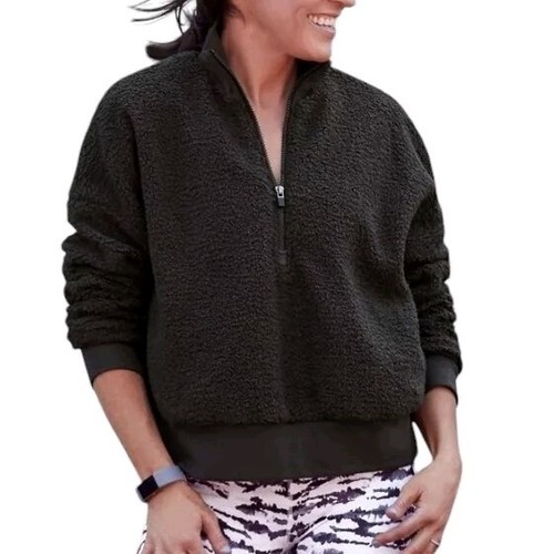 Fabletics Dream Polar Fleece Pullover XS Womens Gray Half Zip Pockets Lined Warm - Bild 1 von 17