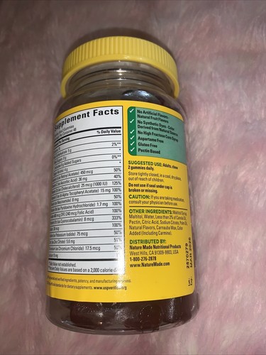 Nature Made Zero Sugar Multi Gummy’s 90 Gummies Strawberry Lemonade Flavor 3/26 - Picture 2 of 4