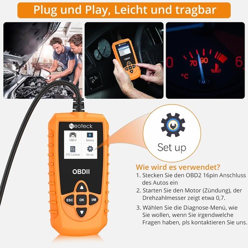 Neoteck OBD2 Diagnosegerät 10Sprachen Auto Scanner Fehler Auslesegerät Fahrzeuge - Bild 7 von 9