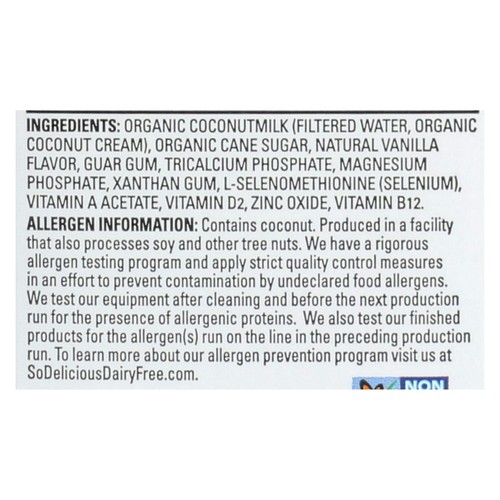 So Delicious Dairy Free Coconut Milk Organic Vanilla - 32 Fl. oz (Pack of 12) - Bild 3 von 3