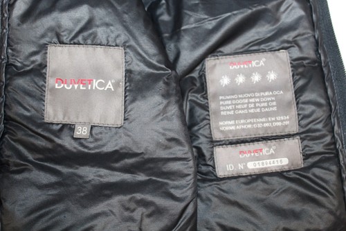 DUVETICA Piumino d’oca puro puffer cappotto giacca cappuccio imbottito blu donna taglia 38 - Foto 12 di 13