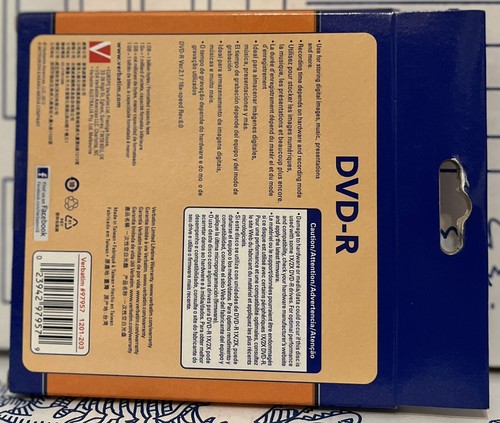 New Verbatim DVD-R 16x 4.7GB 120 Minute 10 pack 97958 Record DVD Sealed Package - Bild 8 von 18