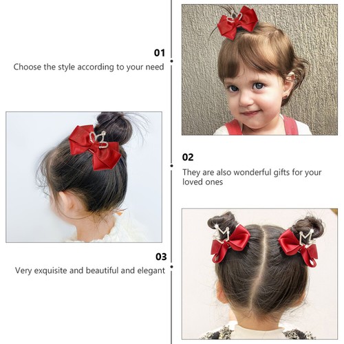 3 Pcs Bow Hairpin Baby Girl Color Bowknot Clips Barrettes for Girls - Picture 10 of 12