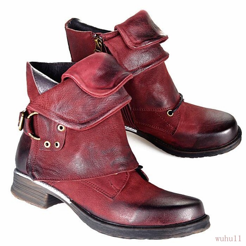 Mujeres botas Hebilla Cuero Cremallera Lateral botas al Tobillo Zapatos Zapatos Zapatos bloque Caballero Militar 881b59 Mujeres botas Hebilla Cuero Cremallera Lateral botas al Tobillo Zapatos Zapatos Zapatos bloque Caballero Militar 881b59
