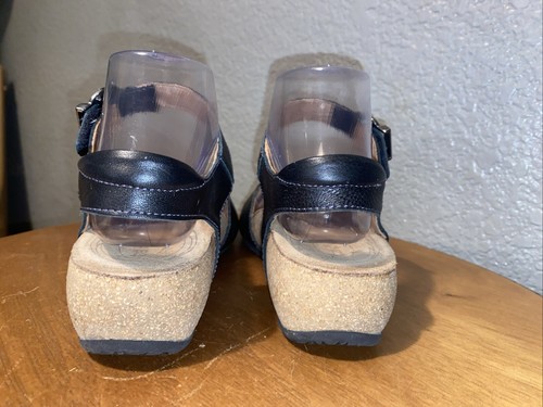 Taos Z2392 Womens Black Leather Vera Wedge Strappy Sandals Size 5 - 5.5 - 第 4/15 張圖片