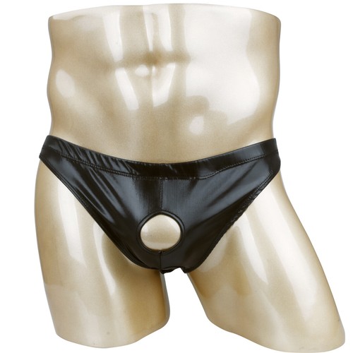 Men's Wet Look Leather Jockstrap Zipper Pouch Briefs G-String Thongs Underwear - Picture 24 of 27