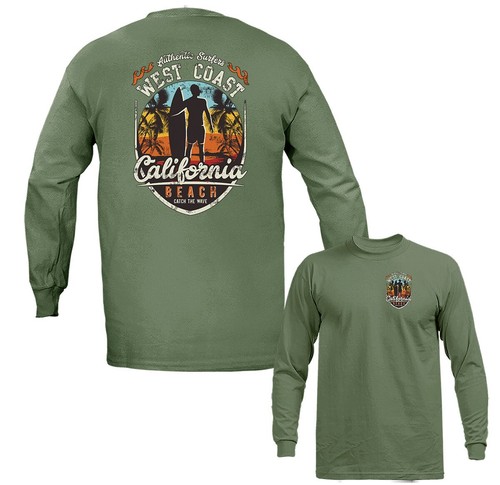 West Coast California Republic Beach Surfers Surf Company manga larga - Imagen 10 de 14